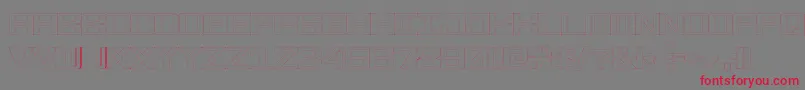 フォントFonderian Hollow – 赤い文字の灰色の背景