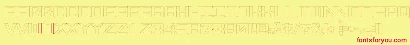 フォントFonderian Hollow – 赤い文字の黄色い背景