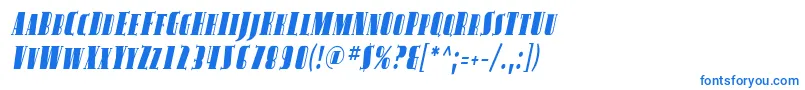 フォントAvond14 – 白い背景に青い文字