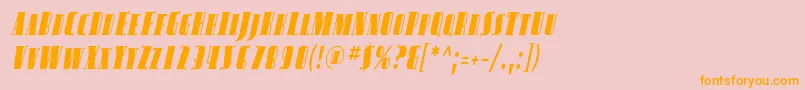 Avond14-Schriftart – Orangefarbene Schriften auf rosa Hintergrund