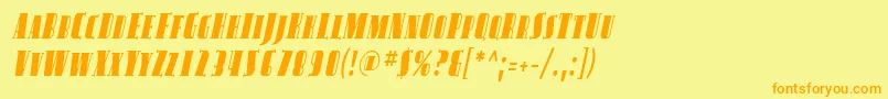 Avond14 Font – Orange Fonts on Yellow Background