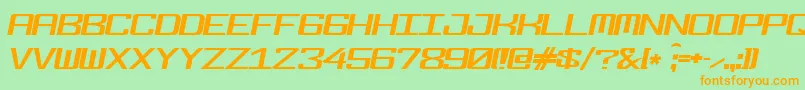 Fonderian Italic Font – Orange Fonts on Green Background