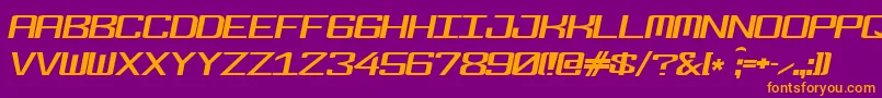Fonderian Italic Font – Orange Fonts on Purple Background