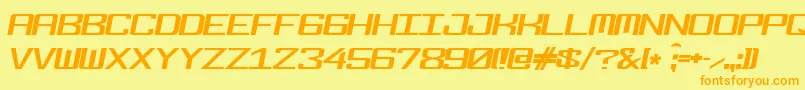 Fonderian Italic Font – Orange Fonts on Yellow Background