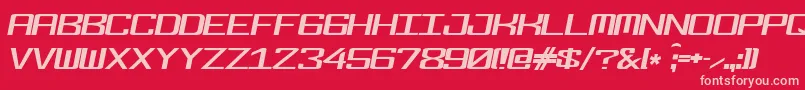 Fonderian Italic Font – Pink Fonts on Red Background