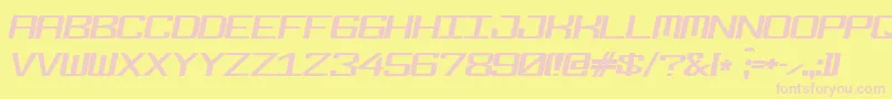 Fonderian Italic Font – Pink Fonts on Yellow Background