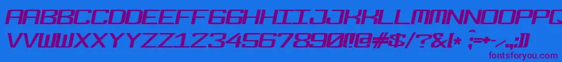Fonderian Italic Font – Purple Fonts on Blue Background