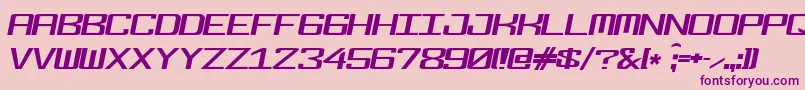 Fonderian Italic-fontti – violetit fontit vaaleanpunaisella taustalla