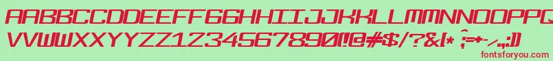 Fonderian Italic-Schriftart – Rote Schriften auf grünem Hintergrund