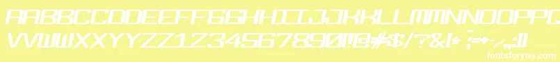 fuente Fonderian Italic – Fuentes Blancas Sobre Fondo Amarillo