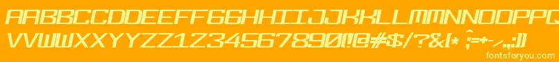 Fonderian Italic Font – Yellow Fonts on Orange Background