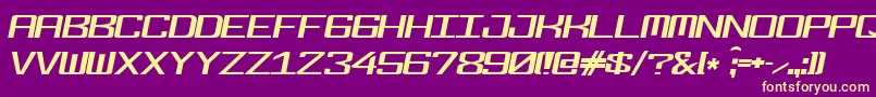 Fonderian Italic Font – Yellow Fonts on Purple Background