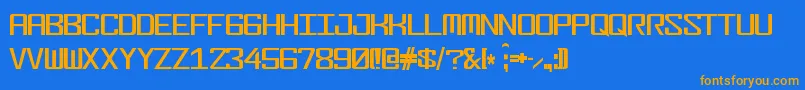 Fonderian Skinny Font – Orange Fonts on Blue Background