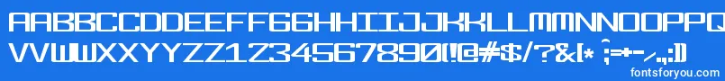 Fonderian-Schriftart – Weiße Schriften auf blauem Hintergrund