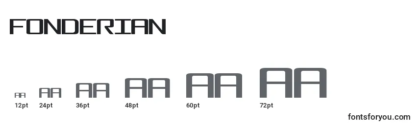 Fonderian Font Sizes