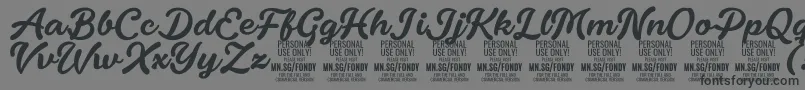 Шрифт FondyScript PERSONAL USE ONLY – чёрные шрифты на сером фоне