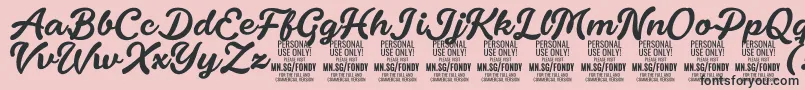 FondyScript PERSONAL USE ONLY-Schriftart – Schwarze Schriften auf rosa Hintergrund