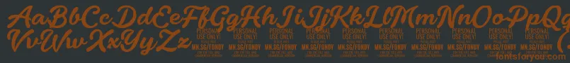 FondyScript PERSONAL USE ONLY Font – Brown Fonts on Black Background