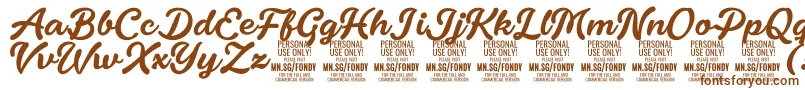 fuente FondyScript PERSONAL USE ONLY – Fuentes Marrones Sobre Fondo Blanco