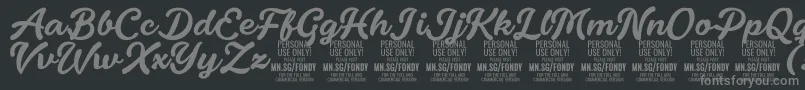 FondyScript PERSONAL USE ONLY Font – Gray Fonts on Black Background