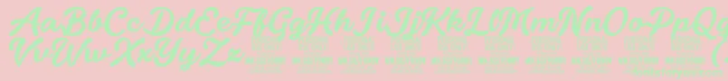 FondyScript PERSONAL USE ONLY-Schriftart – Grüne Schriften auf rosa Hintergrund