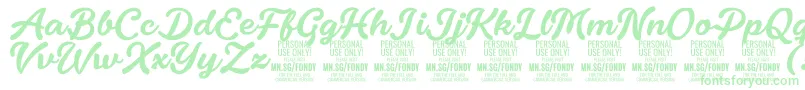 フォントFondyScript PERSONAL USE ONLY – 白い背景に緑のフォント