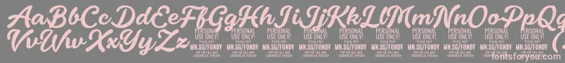 FondyScript PERSONAL USE ONLY Font – Pink Fonts on Gray Background