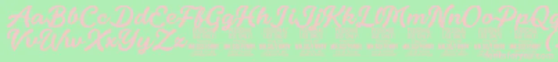 Fonte FondyScript PERSONAL USE ONLY – fontes rosa em um fundo verde