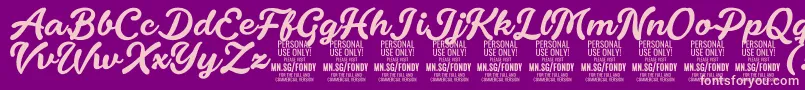 FondyScript PERSONAL USE ONLY Font – Pink Fonts on Purple Background
