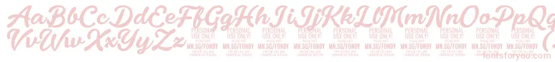 FondyScript PERSONAL USE ONLY-Schriftart – Rosa Schriften auf weißem Hintergrund