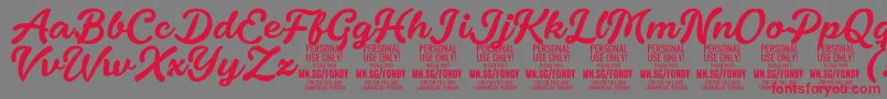 fuente FondyScript PERSONAL USE ONLY – Fuentes Rojas Sobre Fondo Gris