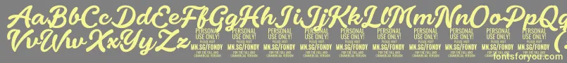 Шрифт FondyScript PERSONAL USE ONLY – жёлтые шрифты на сером фоне