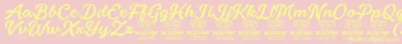 FondyScript PERSONAL USE ONLY Font – Yellow Fonts on Pink Background