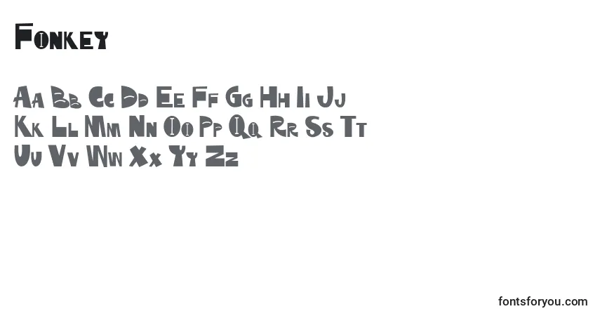Fonkey-fontti – aakkoset, numerot, erikoismerkit