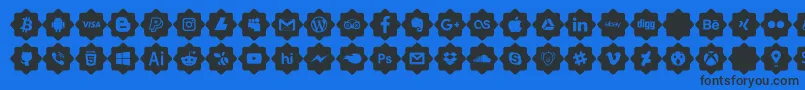 Fonte font 120 icons  – fontes pretas em um fundo azul