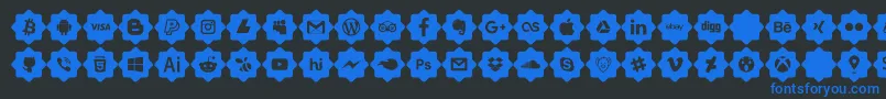 font 120 icons  Font – Blue Fonts on Black Background