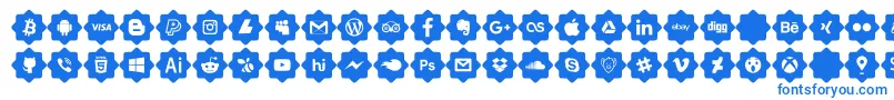Czcionka font 120 icons  – niebieskie czcionki