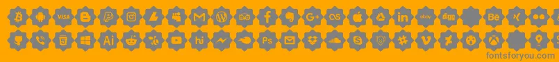 font 120 icons  Font – Gray Fonts on Orange Background