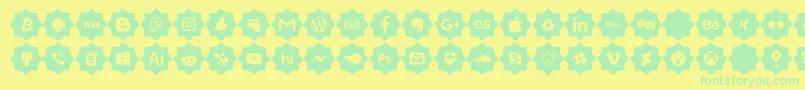 Fonte font 120 icons  – fontes verdes em um fundo amarelo