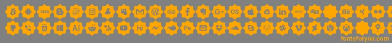 font 120 icons -fontti – oranssit fontit harmaalla taustalla
