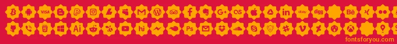 Fonte font 120 icons  – fontes laranjas em um fundo vermelho