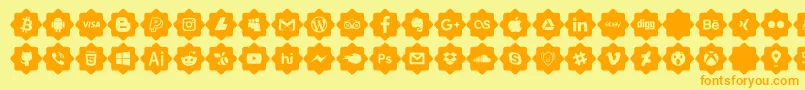 font 120 icons  Font – Orange Fonts on Yellow Background