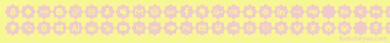 font 120 icons  Font – Pink Fonts on Yellow Background