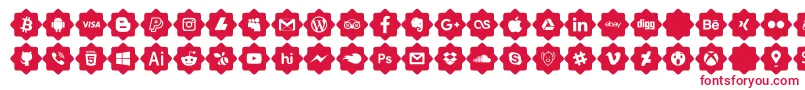 font 120 icons  Font – Red Fonts on White Background