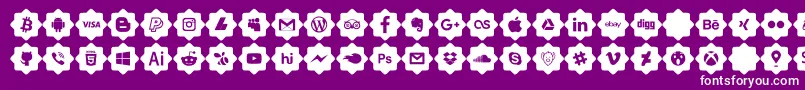 Fonte font 120 icons  – fontes brancas em um fundo violeta