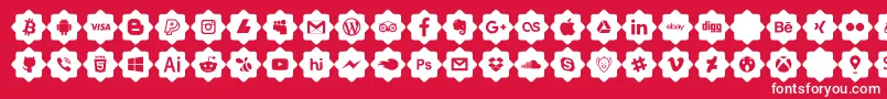 font 120 icons  Font – White Fonts on Red Background
