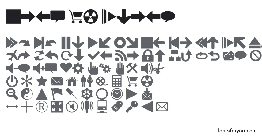 Schriftart Font 90 Icons – Alphabet, Zahlen, spezielle Symbole