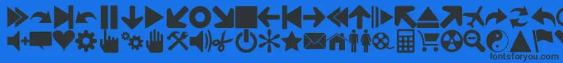 Font 90 Icons Font – Black Fonts on Blue Background