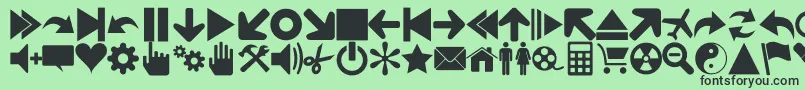 fuente Font 90 Icons – Fuentes Negras Sobre Fondo Verde