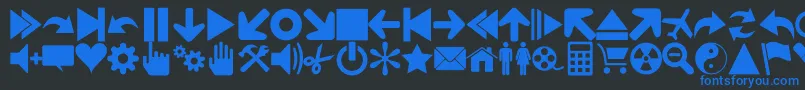 Font 90 Icons Font – Blue Fonts on Black Background